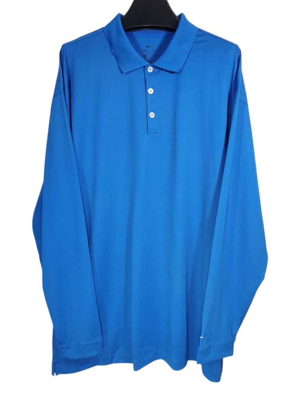 NWT Nike Stretch Tech Long Sleeve Polo Shirt Men's XXL Sapphire Blue Dri-Fit